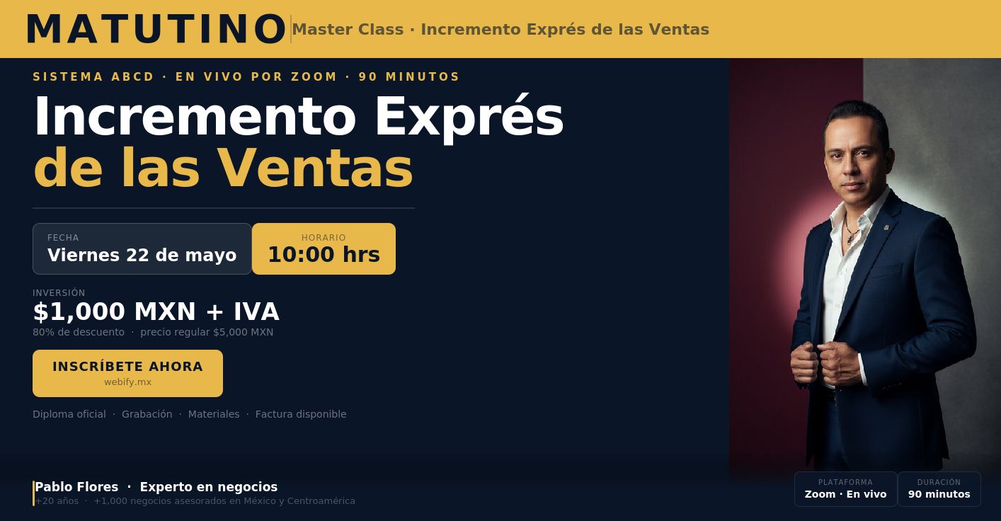 Incremento Exprés de las Ventas | MATUTINO