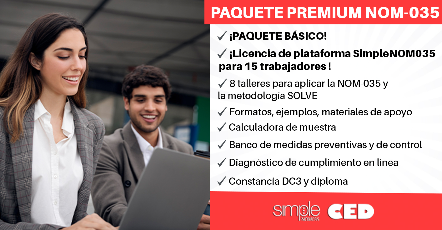 PAQUETE PREMIUM: Formación para la Aplicación de la NOM-035 STPS y la metodología SOLVE 2025